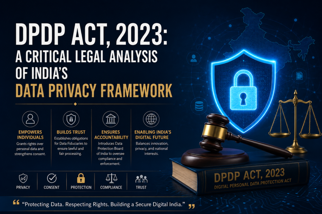 DPDP Act 2023: A Critical Legal Analysis of India’s Data Privacy Framework
