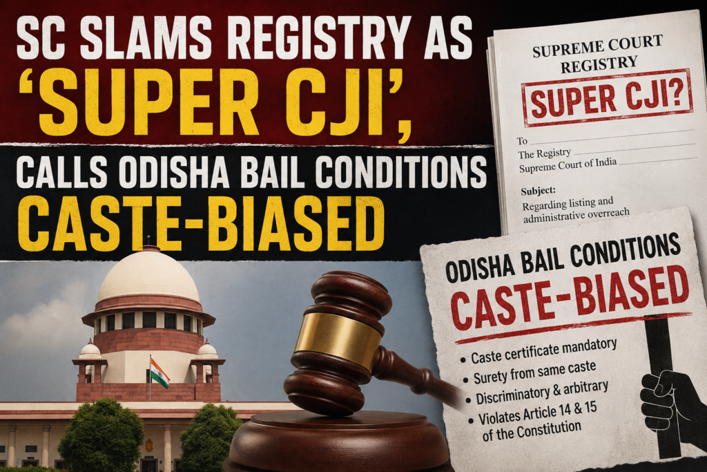 “SC Slams Registry as ‘Super CJI’, Calls Odisha Bail Conditions Caste-Biased”