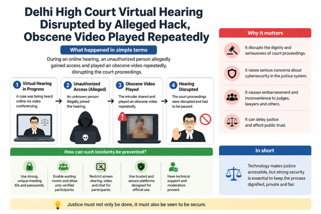 “Chaos in Court: Obscene Video Interrupts Delhi High Court Virtual Proceedings”