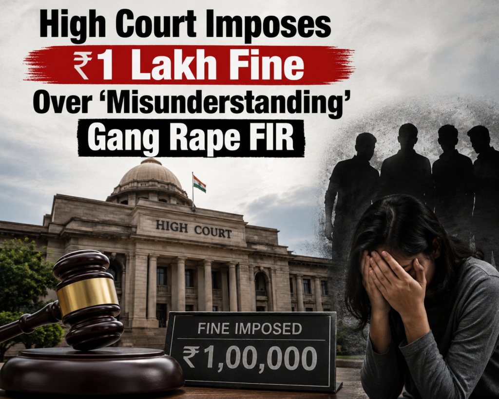 High Court Imposes ₹1 Lakh Fine Over ‘Misunderstanding’ Gang Rape FIR