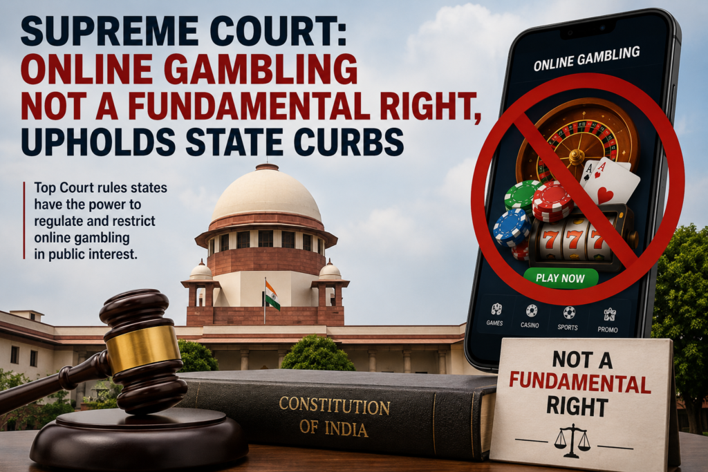 Supreme Court: Online Gambling Not a Fundamental Right, Upholds State Curbs
