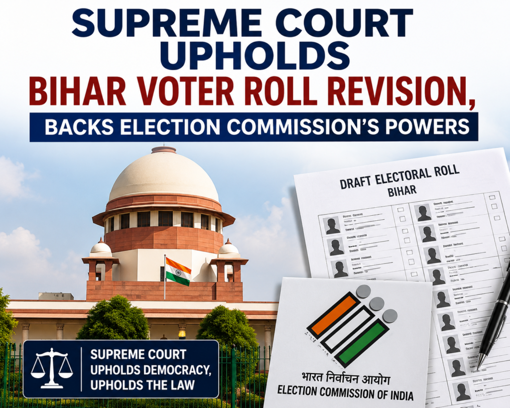 Supreme Court Upholds Bihar Voter Roll Revision, Backs Election Commission’s Powers