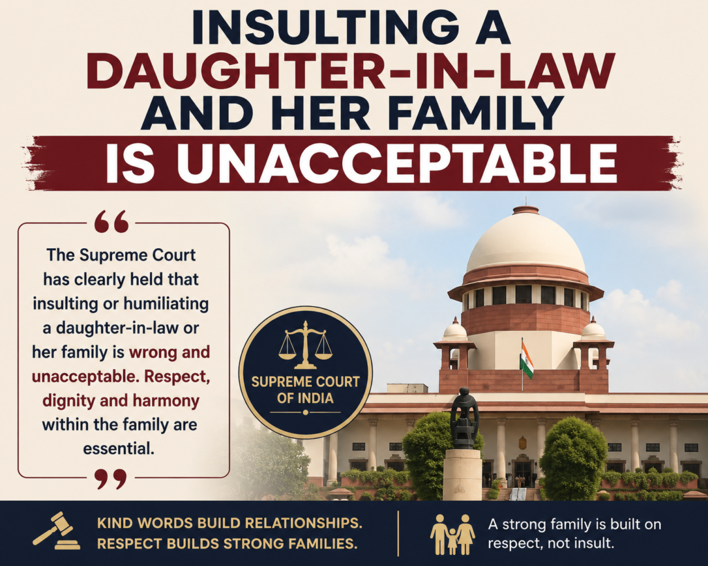 SC: Insulting a Daughter-in-Law and Her Family Is Unacceptable