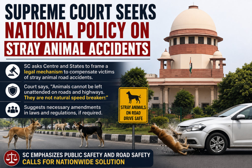 Supreme Court Seeks National Policy on Stray Animal Accidents