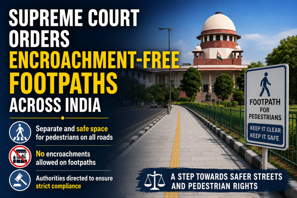 Supreme Court Orders Encroachment-Free Footpaths Across India